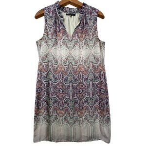 Rose & Olive Sheath Dress 8 Purple Ombre Paisley Lined Slvless Boho Hippie Fairy